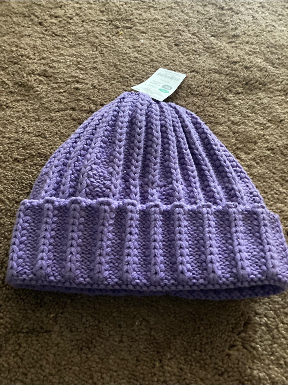 Carter's Lavender Knit Ribbed Beanie Hat